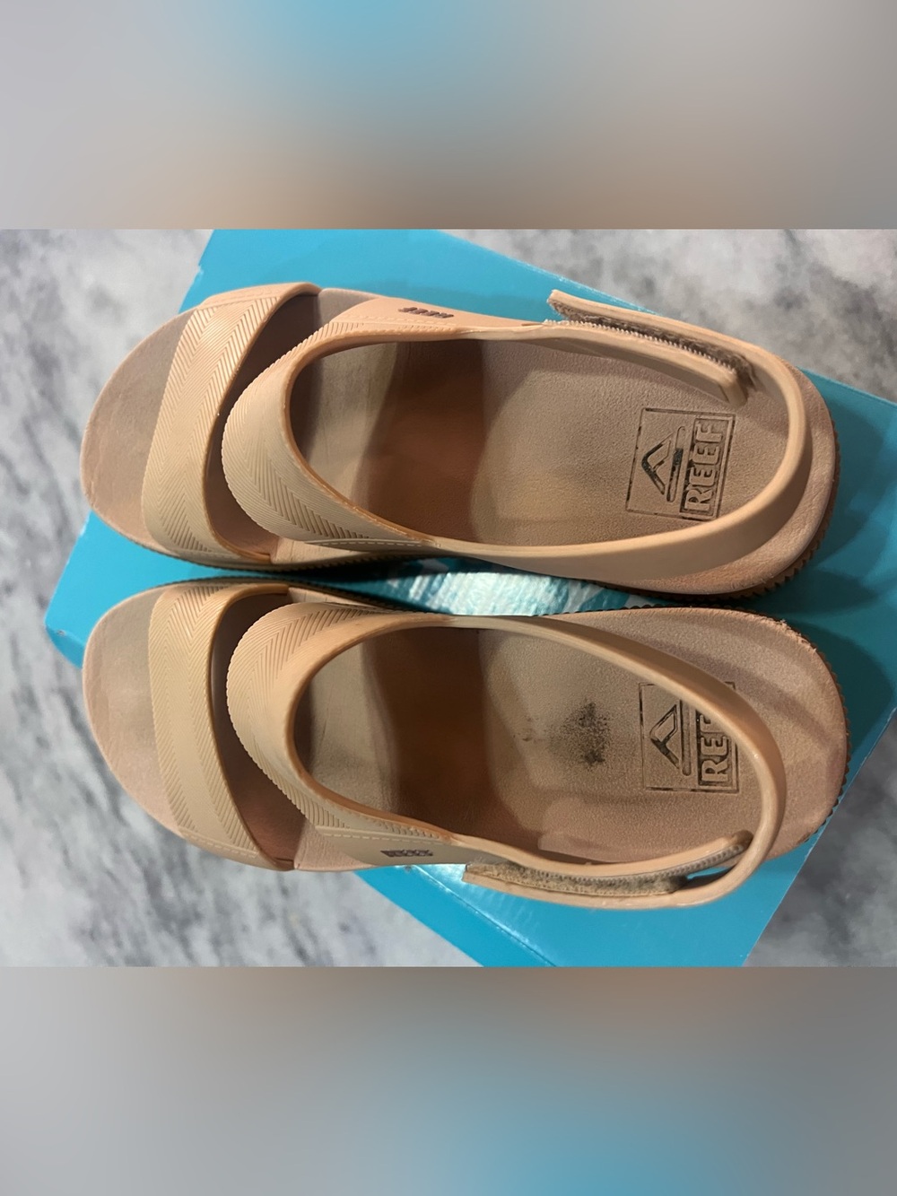 Reef Platform Sandal in Tan with Neon Yellow Outsole - Picture 6 of 7